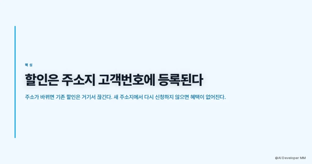 출산가구 전기요금 할인이 이사 후 끊기는 이유 설명