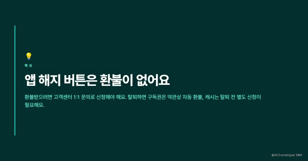 티빙 환불 조건과 신청 방법, 앱 해지 버튼과 중도 해지 차이