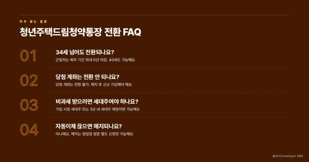 청년주택드림청약통장 자주 묻는 질문 4가지