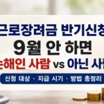 근로장려금 반기신청 정기신청 차이를 안내하는 이미지
