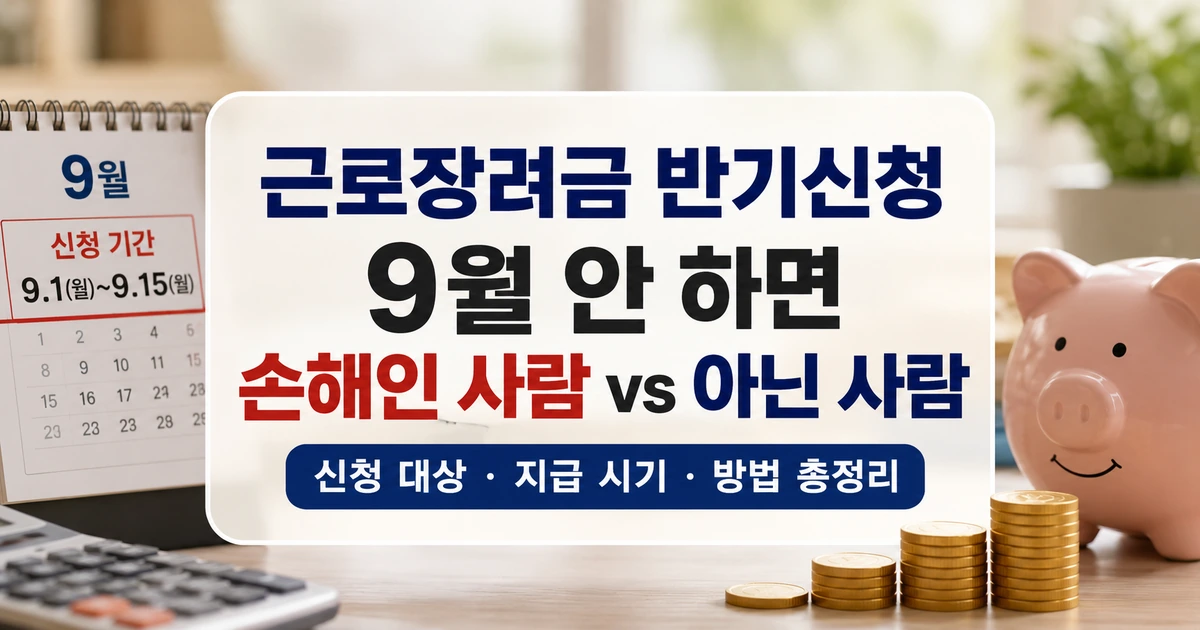 근로장려금 반기신청 정기신청 차이를 안내하는 이미지